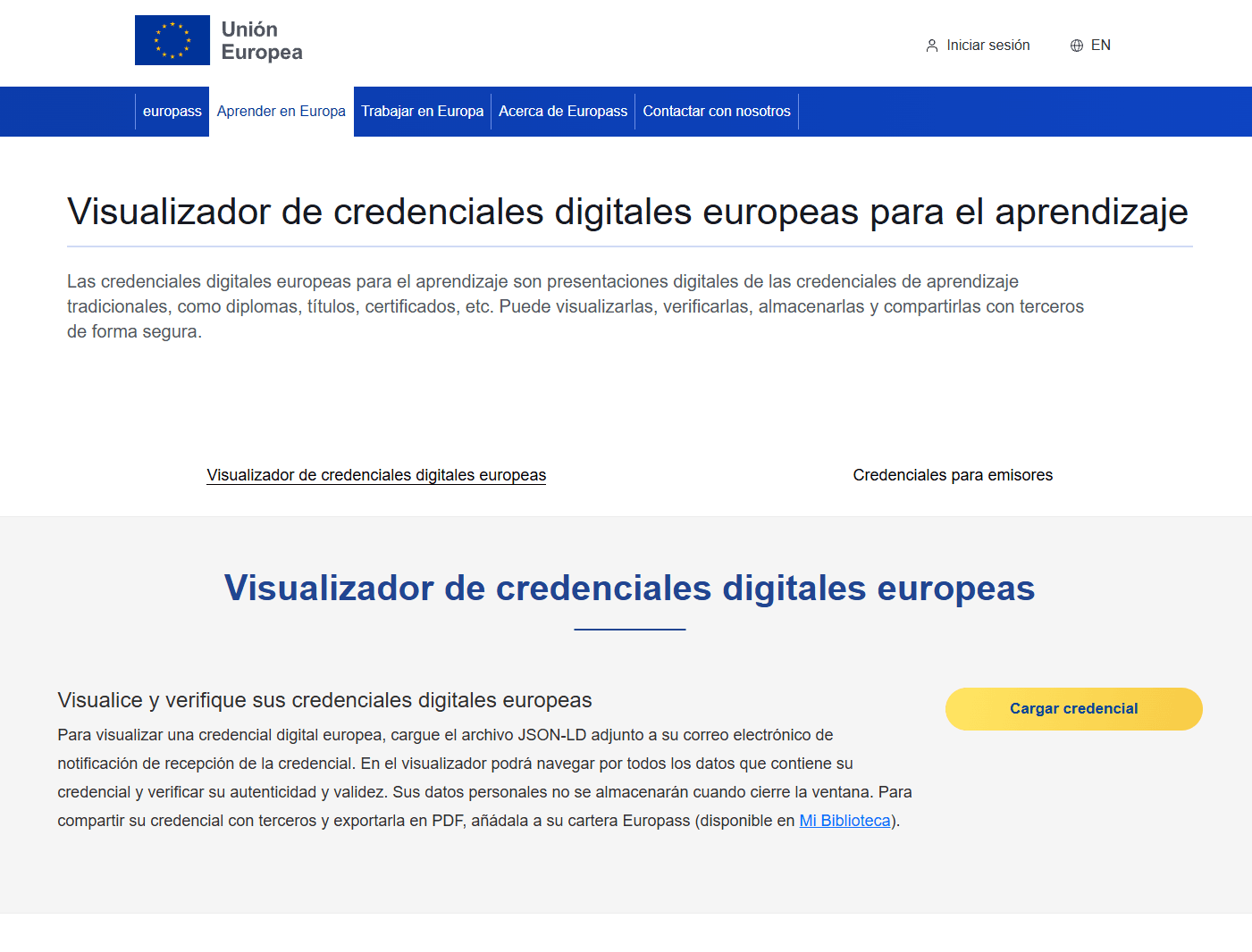 Europass Digital Credentials Viewer